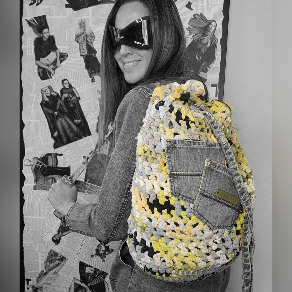 Crochet Backpack-Upcycled